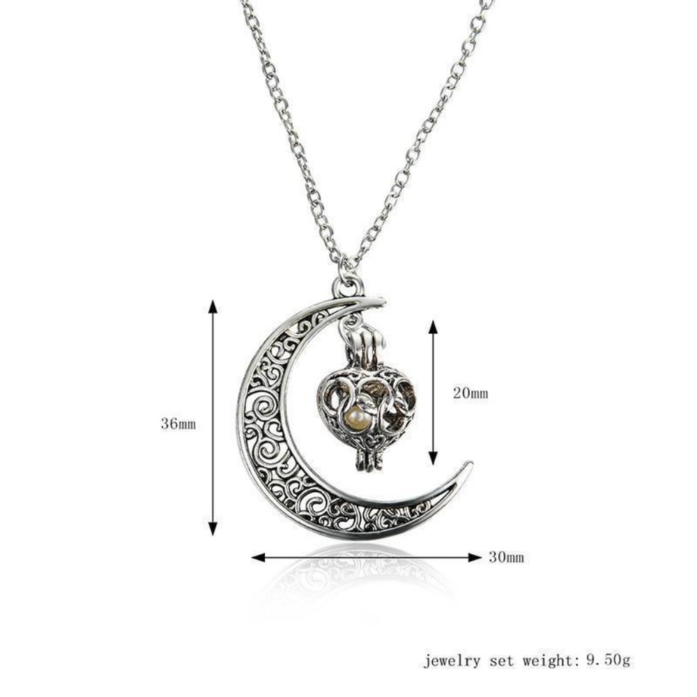 Pearl Oyster Bead Silver Locket Pendant Necklace - Picture 7 of 7